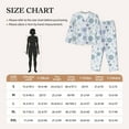thumbnail image 4 of Balery Retro ice blue snowflakes Conjunto de Pijama con Estampado para Mujer, Conjunto de Dos Piezas con Manga Larga, Ropa de Dormir Suave con Bolsillos, Pijamas Cómodos-X-Large, 4 of 7