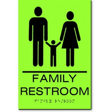 FAMILY RESTROOM Sign-Laserglow / Black (2 Units)