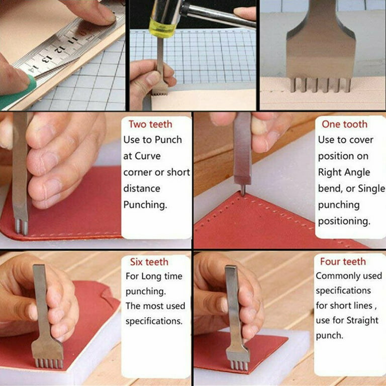 DIY Leather Craft Kit Spacing Tool 3/4/5/6mm Over Stitch Line