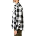 thumbnail image 2 of Men's Smith's Workwear Relaxed-Fit Buffalo Plaid Flannel Button-Down Shirt Color: New White Black Size: L, 2 of 5