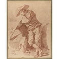 thumbnail image 2 of Jean-Honoré Fragonard 19x24 Black Ornate Framed Double Matted Museum Art Print Titled: A Fisherman Leaning on an Oar (1774), 2 of 5