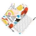 thumbnail image 5 of ZNDUO Non-Slip Cooking Oven Gloves, Cartoon Abstract Weather Graffiti Pattern Oven Mitts and Pot Holders Set, 5 of 8