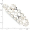 thumbnail image 3 of Sterling Silver Rh 6-9mm White Fwc Pearl D/C Wrap Bracelet Made In China qh5413, 3 of 5