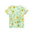 thumbnail image 4 of Abcomgle Girls Tee Shirts 7-16 Crewneck Sunflower Watercolor Blooms Tshirts Toddler Short Sleeve Tshirt Summer Casual Cotton Toddler Tops Girls, 4 of 5