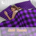 thumbnail image 4 of 3 Piece Black Purple Plaid Duvet Cover Set Twin Size, Microfiber Comforter/Quilt Cover with Corner Ties and 2 Pillowcases, Farmhouse Simple Buffalo Checked All Season Soft Bedding with Zipper Closure, 4 of 8