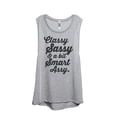 thumbnail image 1 of Thread Tank Designs - Class Sassy A Bit Smart Assy Women's Sleeveless Muscle Tank Top Tee, 1 of 3