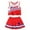 Red, variant on Girls Outfits&Set Girls' Cheerleading 3 Piece Set Sleeveless Top Skirt Headband for Young Girls Ideal for Casual Outdoor Play and School Activities