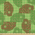 thumbnail image 2 of Ambesonne Animal Fabric by the Yard Upholstery, Rhythmic Abstract Frogs Art, 2 Yards, Caramel Fern Green, 2 of 5