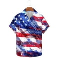 thumbnail image 5 of Mens 4th of July Shirt Patriotic Shirts Men Fourth of July Shirt Men Memorial Day Shirt Men Memorial Day Shirts for Men Independence Day Printed Short Sleeved Shirt with Collar Top/Shirt, 5 of 5