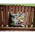 thumbnail image 2 of Corgi Spring Path Throw Pillow 14 in x 14 in, 2 of 4