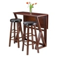 thumbnail image 2 of Contemporary Home Living Harrington 3-Pc Drop Leaf High Table, 2-29 Cushion Round Seat Stools, 2 of 12