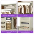 thumbnail image 6 of Homieasy 6-9 FT Closet System with Corner, Walk in Closet System with 6 Drawers, 6 Hanging Rods, and Open Storage Shelves, L-Shaped Heavy Duty Wardrobe Closet for Bedroom/Closet/Apartment, White Oak, 6 of 8