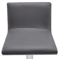 thumbnail image 2 of Adjustable Grey Faux Leather Walnut and Stainless Swivel Bar Stool, 2 of 3