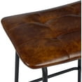 thumbnail image 5 of Duhome Counter Height Bar Stools Set of 2, Faux Leather Tufted Barstool Upholstered, Brown, 5 of 5