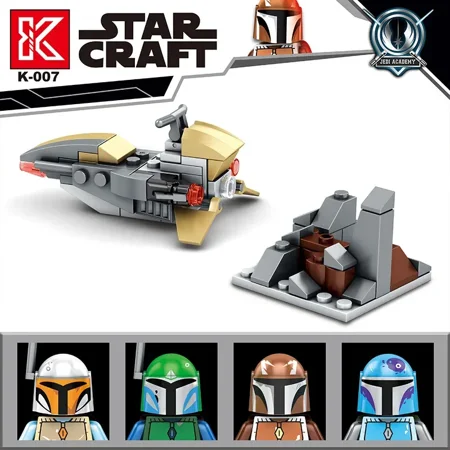Fighter X Model Assembled Building Blocks Action Figure Mandalorian Troops Cartoon Bricks Toys Children Kids Gifts