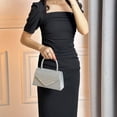 thumbnail image 5 of Womens Silver Glitter Clutch Bag for Party Sparkly Evening Purse with Detachable Crossbody Chain Strap,Size Free Size, 5 of 9