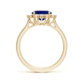 thumbnail image 2 of ANGARA Lab Grown 3.3 Ct Blue Sapphire Halo Engagement Ring for Women in 14K Yellow Gold (Size-10x8mm) | September Birthstone, Anniversary, Jewelry Gift for Women | Lab-Grown Blue Sapphire Ring, 2 of 8