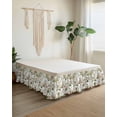 thumbnail image 2 of Spring Floral Wrap Around Bed Skirts for California King Bed 16" Drop,Bed Skirt with Adjustable Elastic Belt Dust Ruffle Bed Valance for Bedroom Green Botanical Flowers Watercolor Bed Frame Cover, 2 of 7