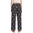 thumbnail image 3 of Dailycode Women's Pajama Pants Wide Leg Lounge Pj Bottoms With Pockets Folk Art Shape, 3 of 7