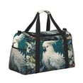 thumbnail image 2 of Rocae Tropical Parrot Floral Artwork Print Hand Travel Bag Travel Duffel Bag and Fitness Bag, Women's Waterproof Weekend Tote, Men's Travel and Fitness Essentials, 2 of 7