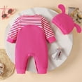 thumbnail image 4 of CAICJ98 Newborn Infant Baby Girl Clothes Fall Winter Long Sleeve Romper One Piece Jumpsuit with Hat Cute Outfits Hot Pink,Size 9-12 Months, 4 of 7
