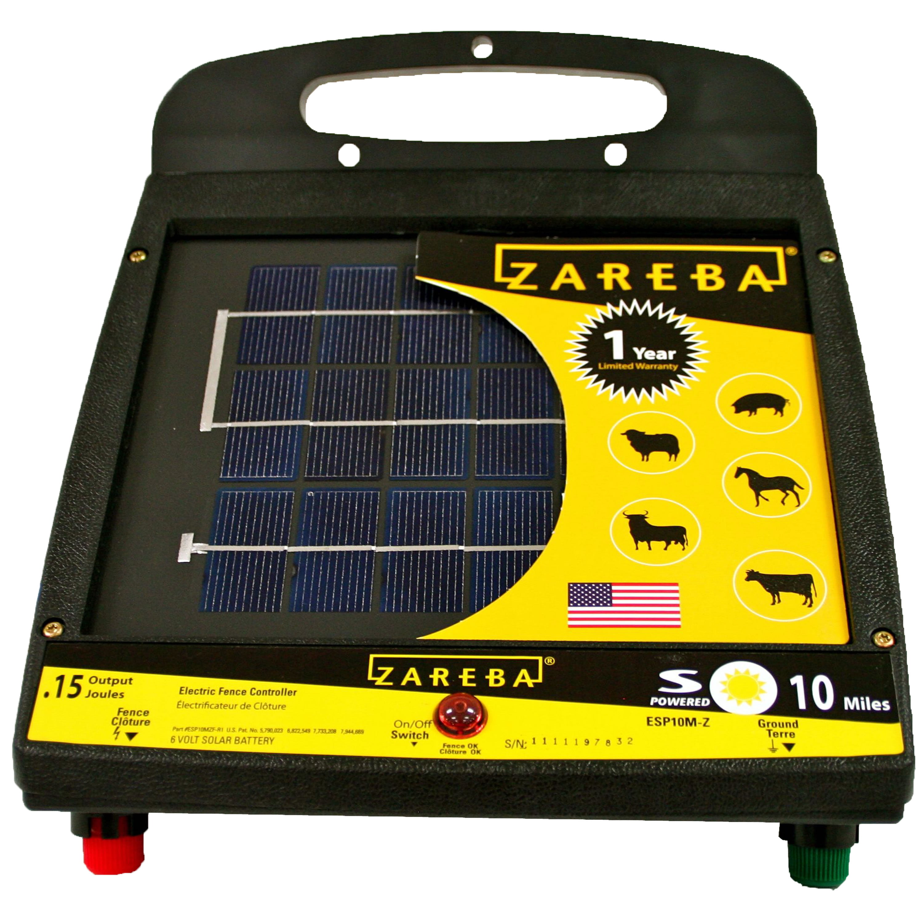 NEW Zareba Energizer ESP2M-Z 2-Mile Solar Powered Electric Fence Charger 6841308 