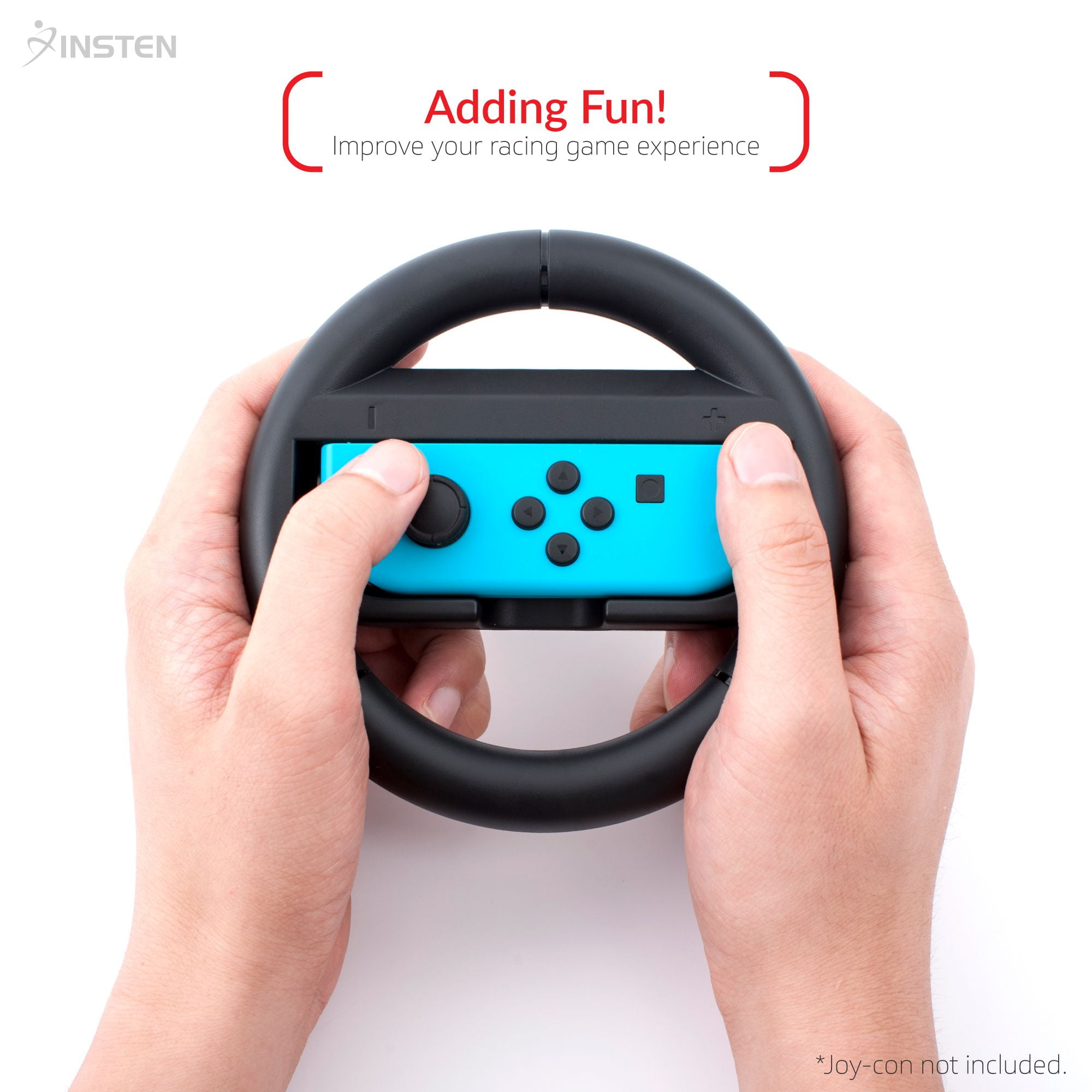 Nintendo Switch Wheel (2Pack Set) by Insten JoyCon Protective Steering Wheel Handle Grip