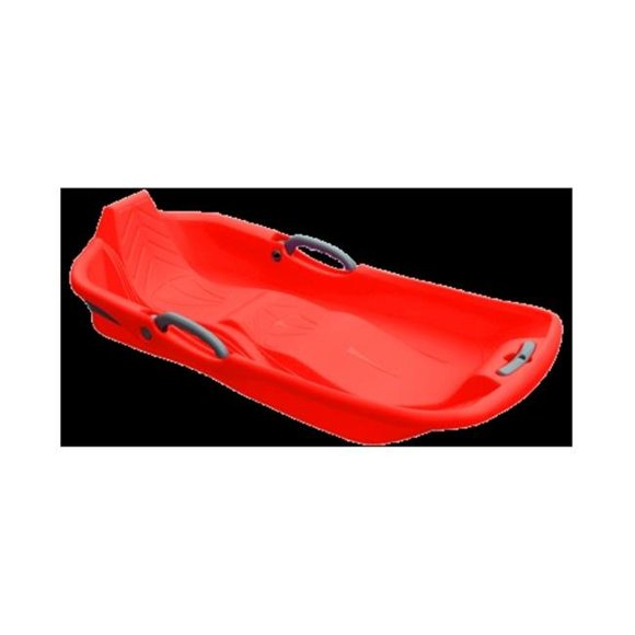 Belli BE80375 Red Snow Sled 2 Seats with Brake & Handle Cord for Kids & Adults - 8 x 17.9 x 35.7 in.