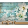 thumbnail image 2 of Cherry Blossom Custom Mural- Wooden Plank Mural, Distressed Wood Grain Large Murals For Living Room Bedroom, Floral Murals 59"W x 39.4"H (Not Peel and Stick), 2 of 6