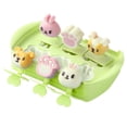 thumbnail image 3 of Mini molde para paletas de hielo DIY para el hogar, para niños, de silicona de grado alimenticio, molde para paletas de hielo para helado, seis rejillas, verde, 3 of 12