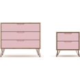 thumbnail image 1 of Manhattan Comfort Commode et Table de Chevet en Bois Naturel/rose, 1 of 11