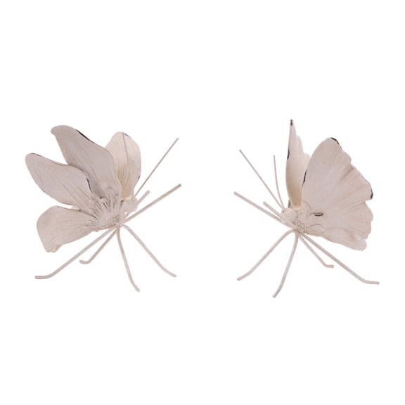 Melrose Flower Petal Butterfly Shelf Sitter Figurine Decorations - 4.25" - Set of 2