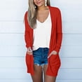 thumbnail image 2 of Knosfe Red Lightweight Cardigans for Women Plus Size Clearance Long Sleeve Casual Fall Sweaters Fall Long Open Front Cardigans for Women Plus Sizes with Pockets M, 2 of 5