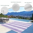 thumbnail image 3 of Purple Striped Outdoor Rug 6x9 Ft - Reversible Patio Rug Outdoor Camping Rugs, Farmhouse Vintage Stripes Washable Indoor Outdoor Area Rugs, Non-Slip Outdoor Carpet Runner for Deck/Porch, 3 of 8