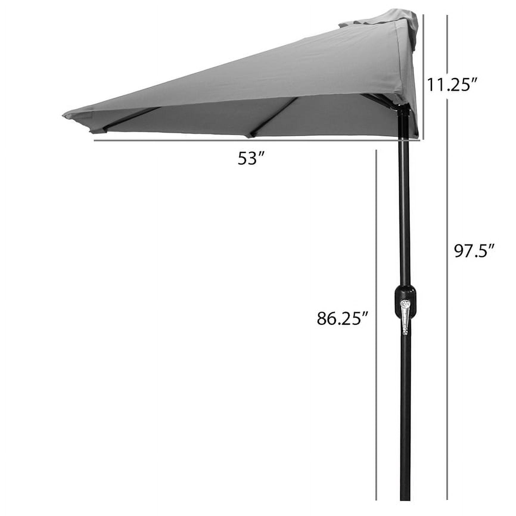 Jordan Manufacturing 9' Half Round Outdoor Patio Umbrella with Crank Opening Aruba