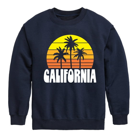 Instant Message - California Retro Sunset - Toddler & Youth Crewneck Fleece Sweatshirt