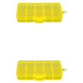 thumbnail image 3 of Thinsony 10 Grid Plastic Jewelry Removable Storage Box Beads Container Earring Yellow 12.8x6.5x2.2cm 2Set, 3 of 6