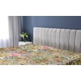 thumbnail image 5 of Ambesonne Floral Fitted Sheet, Leaf Prints Summer Flowers, Twin XL Size, Khaki Sepia and Pink, 5 of 5