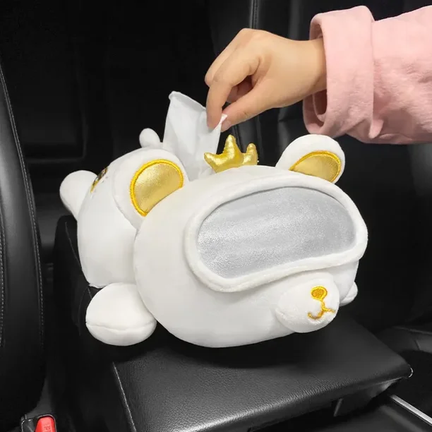 Caja de pañuelos de coche de peluche de la serie Disney, dibujos animados, Lotso LinaBell StellaLou, cajón de papel montado en coche, accesorios para automóviles