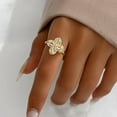 thumbnail image 4 of Gold Rings for Women Open Anti Anxiety Spinner Ring Adjustable Fidget Rings Evil Eye Flower Ring Jewelry, 4 of 7