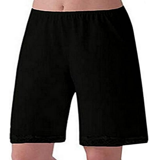 Culotte Bouffante pour Femme en Satin avec Garniture en Dentelle, M-3TG, Noir, TTTG