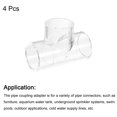 thumbnail image 3 of 4uds Transparente Acrílico Tubo Codo, 32mm/1,26 3 Vías Codo T-Forma Tubo Montaje Adaptador para Acuarios Agua Peces Tanque, 3 of 7