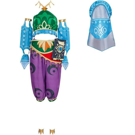 Women's Link Botw Desert Warrior Exotic Top & Pants Outfit with Veil Accessories