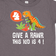 thumbnail image 4 of Inktastic 4th Birthday Party Dinosaur Boys Toddler T-Shirt, 4 of 5