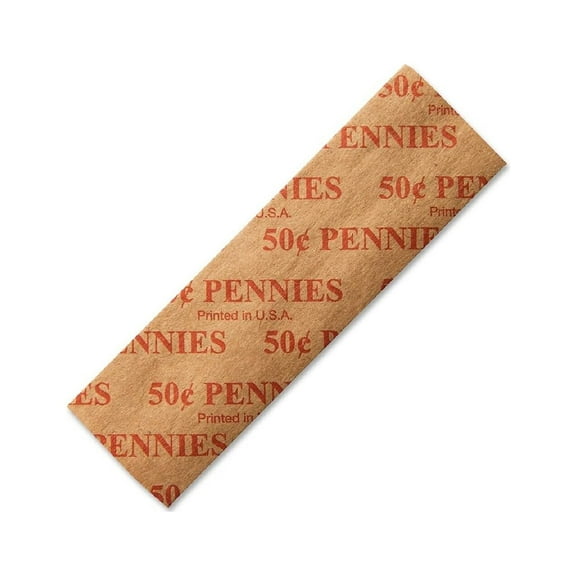 Flat Coin Wrappers, Pennies, $.50, 1000 Wrappers/box | Bundle of 5 Boxes