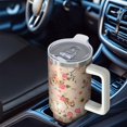 thumbnail image 6 of OBREWU Corgi Dog and Flower Florals Tumbler with Handle and Lid,Corgi Dog and Flower Florals 40oz Double Wall Vacuum Insulated Tumbler,Cups Gift for Women and Men, 6 of 7