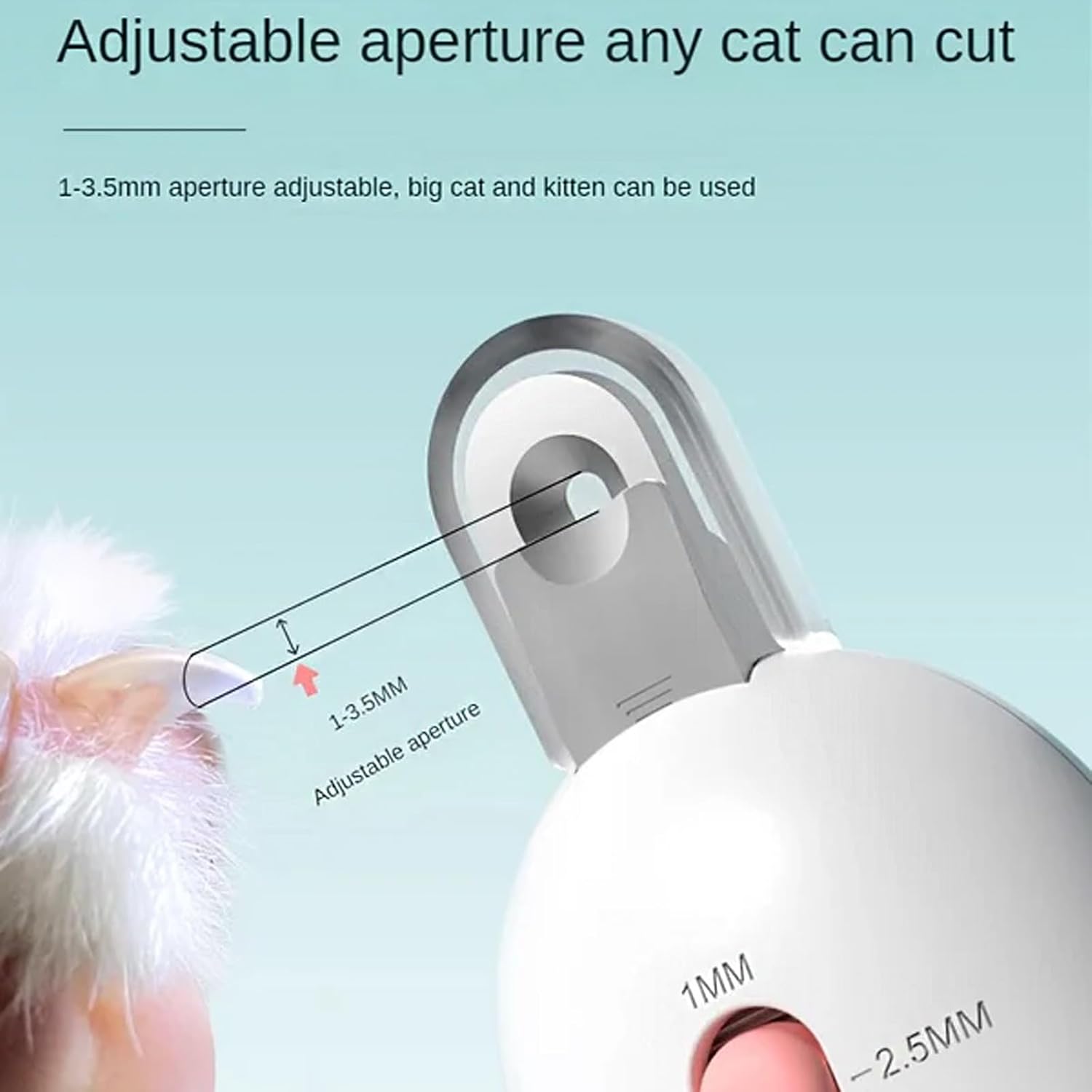 nuyezo Celery Pets Nail Clippers, Celerypets Adjustable Claw Clippers, Gentle Round-Hole Trimmer with Dust Storage | Adjustable Size & Hidden Nail File | Cat/Dog Grooming Tool