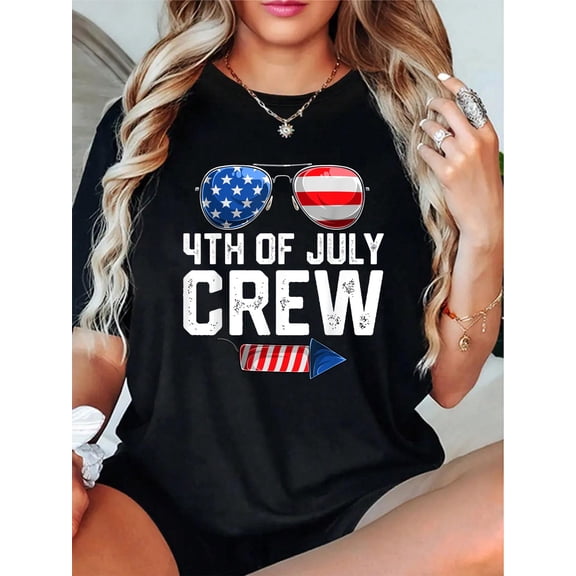 4th of July Crew Matching Family US USA Fourth of July Group T-Shirt