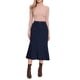 thumbnail image 2 of Falda de corduroy CHIC INSPIRE para mujeres, otoño, cintura alta, vestido de trabajo, casual, falda midi XS azul oscuro, 2 of 6