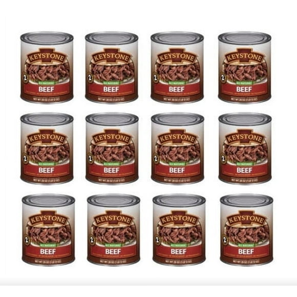 (12 Cans Pack) Keystone Meats All Natural Canned Beef 28 Ounce